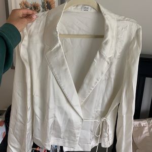 Satin long sleeve top